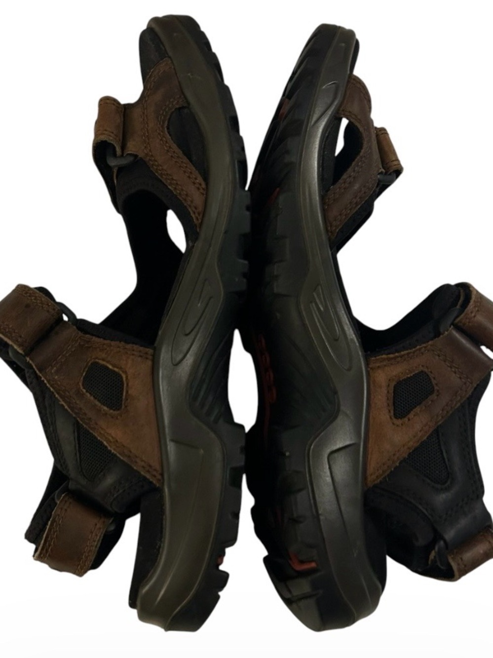 ECCO Yucatan Offroad Sandals Mens 43 US 9.5/10 Brown Leather Hiking Sport - Picture 3 of 9